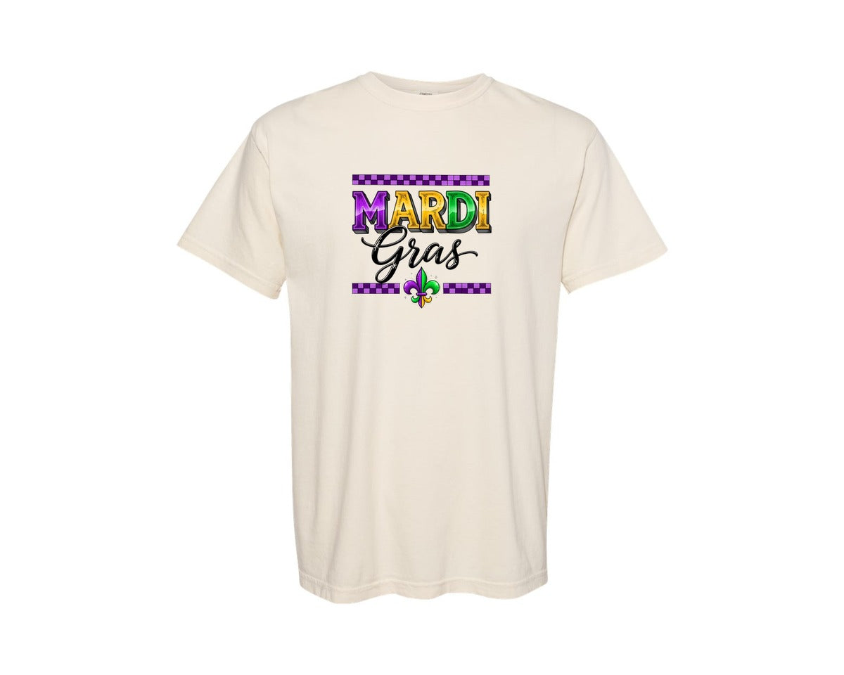 brand:Comfort Colors|color:Ivory|Mardi Gras Fleur De Lis 3 Graphic T-Shirt