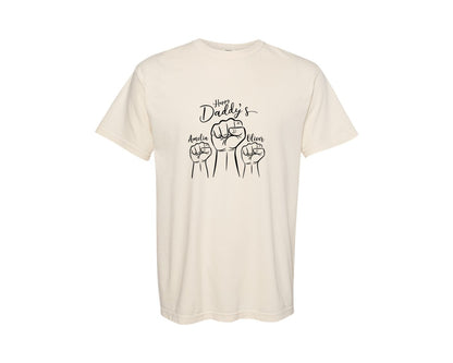 brand:Comfort Colors|color:Ivory|Father Children Fist Bump Illustration Graphic T-Shirt