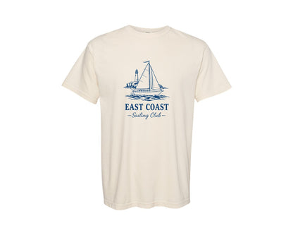 brand:Comfort Colors|color:Ivory|Vintage Sailboat And Lighthouse Graphic T-Shirt