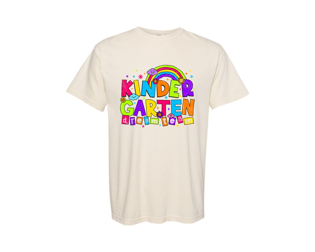 brand:Comfort Colors|color:Ivory|Kindergarten Teacher Back To School 2 Graphic T-Shirt