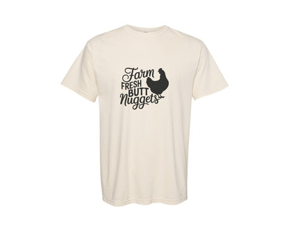 brand:Comfort Colors|color:Ivory|Farm Fresh Butt Nuggets Cut File 8 Graphic T-Shirt