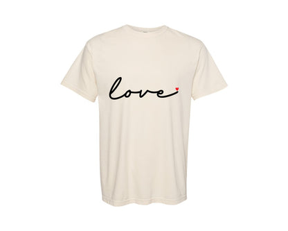 brand:Comfort Colors|color:Ivory|Love Heart Valentine Heart 4 Graphic T-Shirt
