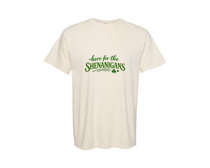 brand:Comfort Colors|color:Ivory|Here For The Shenanigans 4 Graphic T-Shirt