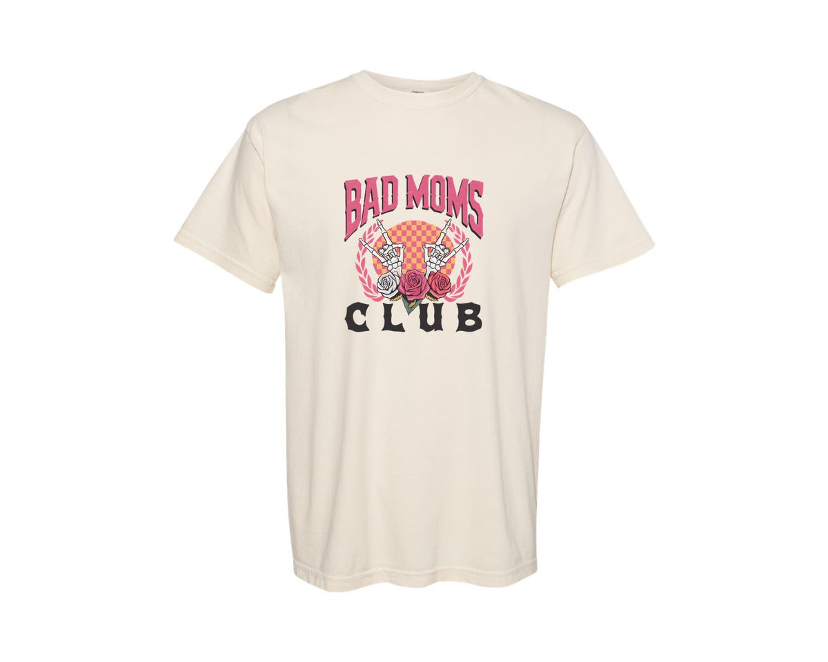 brand:Comfort Colors|color:Ivory|Bad Moms Club Design Graphic T-Shirt
