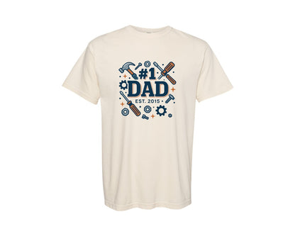 brand:Comfort Colors|color:Ivory|Dad Established Fathers Day Gift Idea Graphic T-Shirt