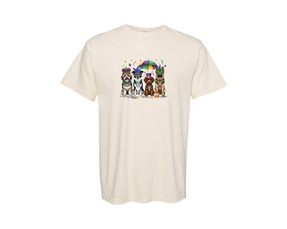 brand:Comfort Colors|color:Ivory|Mardi Gras Dogs Graphic T-Shirt