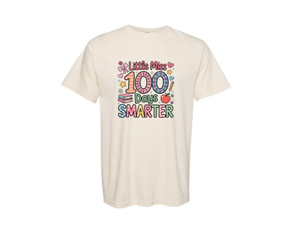 brand:Comfort Colors|color:Ivory|100 Days Of School Little Miss 100 3 Graphic T-Shirt