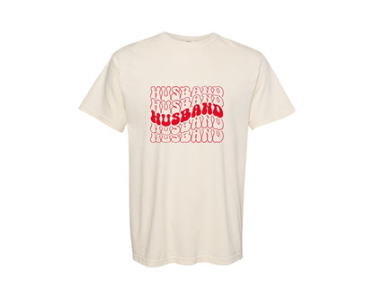 brand:Comfort Colors|color:Ivory|Husband Wife Matching Couple T Shirt Set Graphic T-Shirt