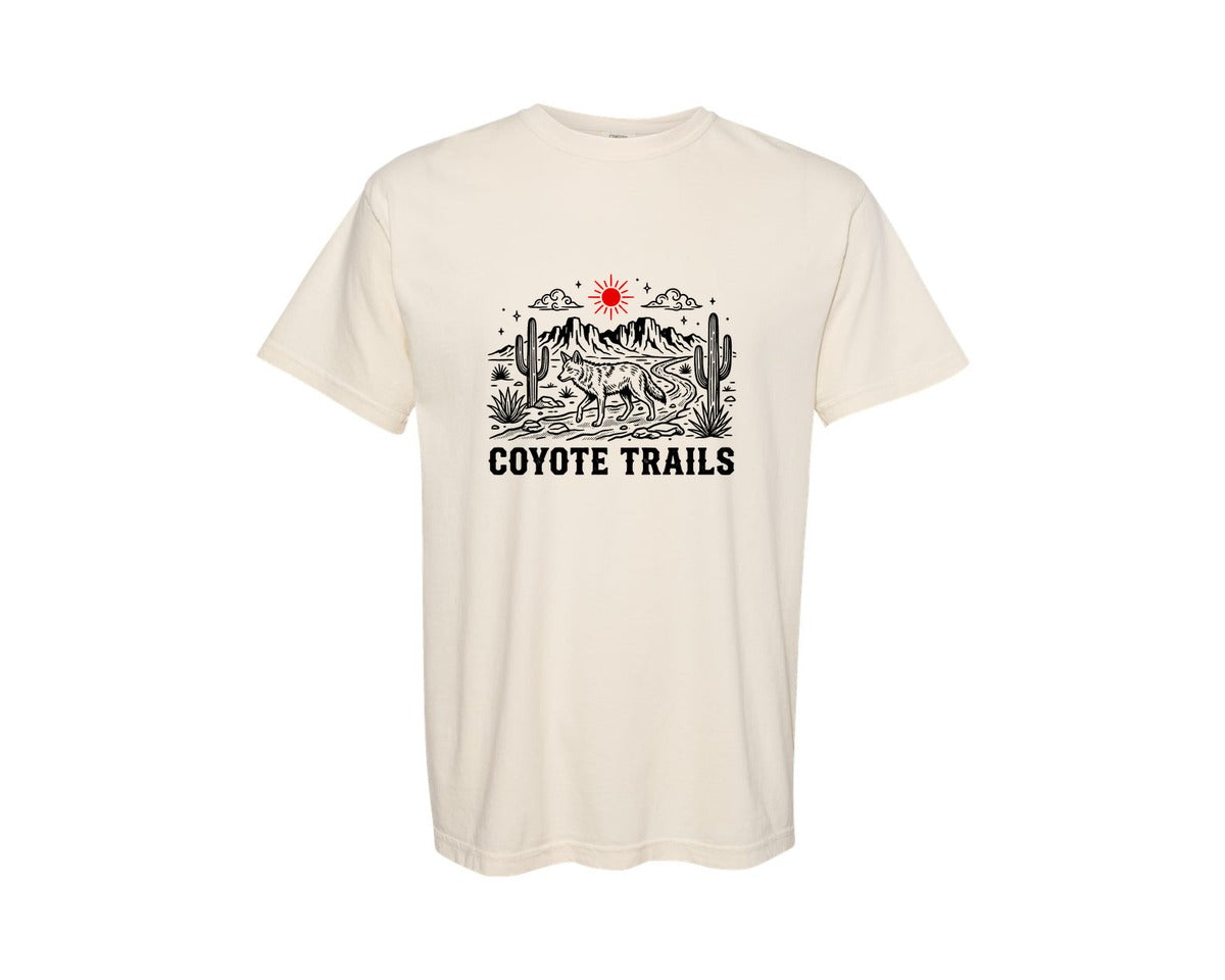 brand:Comfort Colors|color:Ivory|Coyote Trails Desert Graphic T-Shirt