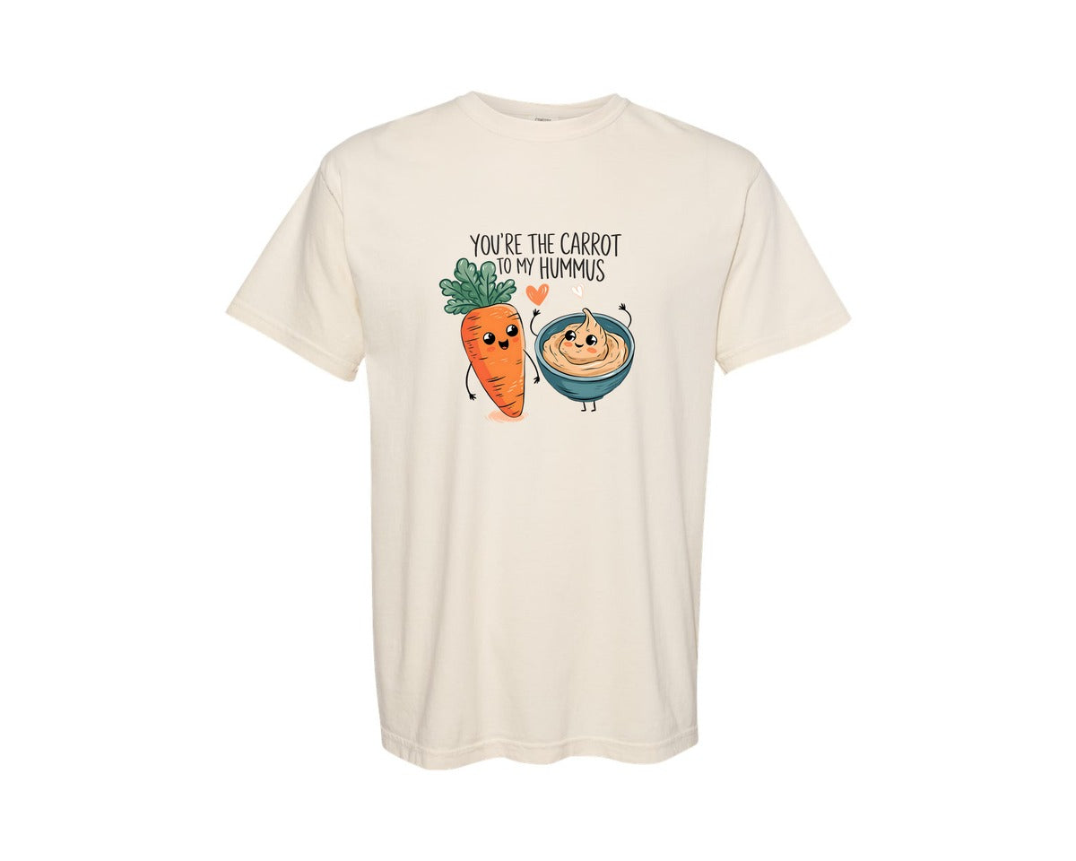 brand:Comfort Colors|color:Ivory|Carrot To My Hummus Funny Valentine 2 Graphic T-Shirt