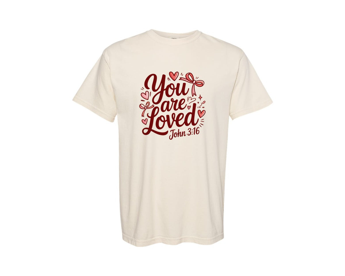 brand:Comfort Colors|color:Ivory|You Are So Loved Christian Valentine 2 Graphic T-Shirt