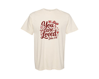brand:Comfort Colors|color:Ivory|You Are So Loved Christian Valentine 2 Graphic T-Shirt
