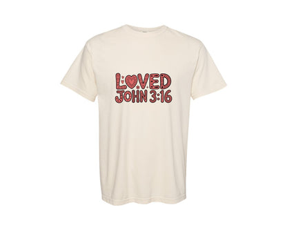 brand:Comfort Colors|color:Ivory|Christian Valentines Graphic T-Shirt