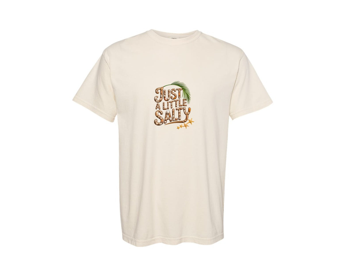 brand:Comfort Colors|color:Ivory|Salty Little Beach Graphic T-Shirt