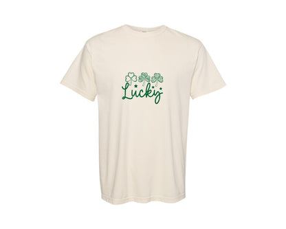 brand:Comfort Colors|color:Ivory|St Patricks Day Shamrock Heart 14 Graphic T-Shirt