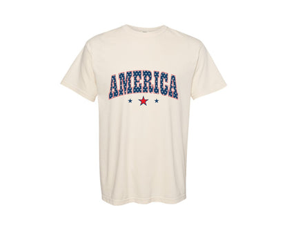 brand:Comfort Colors|color:Ivory|Usa Retro America Memorial Day Graphic T-Shirt