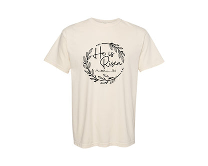 brand:Comfort Colors|color:Ivory|He Is Risen 88 Graphic T-Shirt