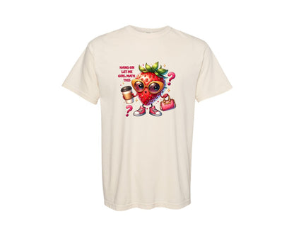 brand:Comfort Colors|color:Ivory|Funny Strawberry Girl Math Graphic T-Shirt