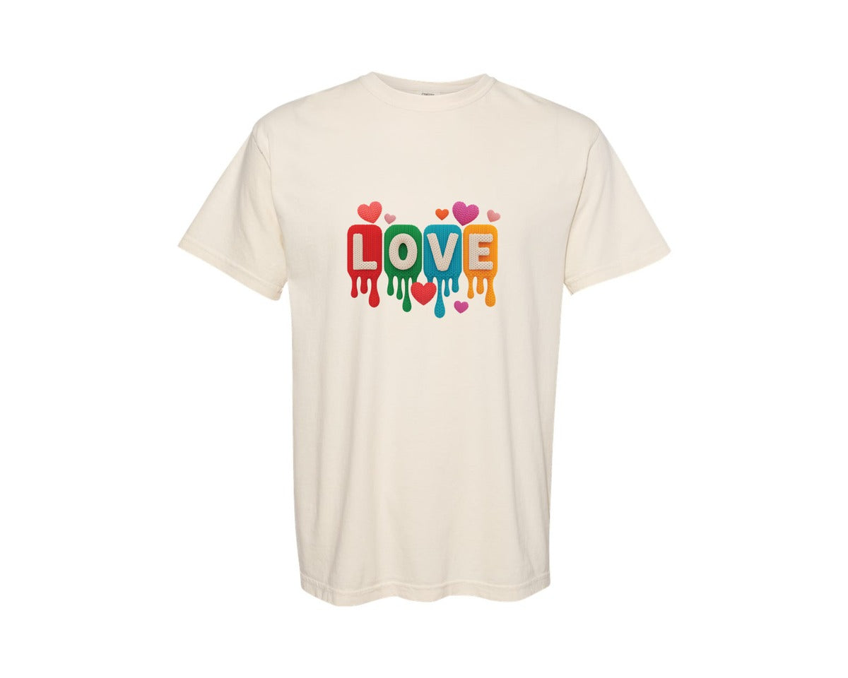 brand:Comfort Colors|color:Ivory|Faux Yarn Love Valentines Day 69 Graphic T-Shirt