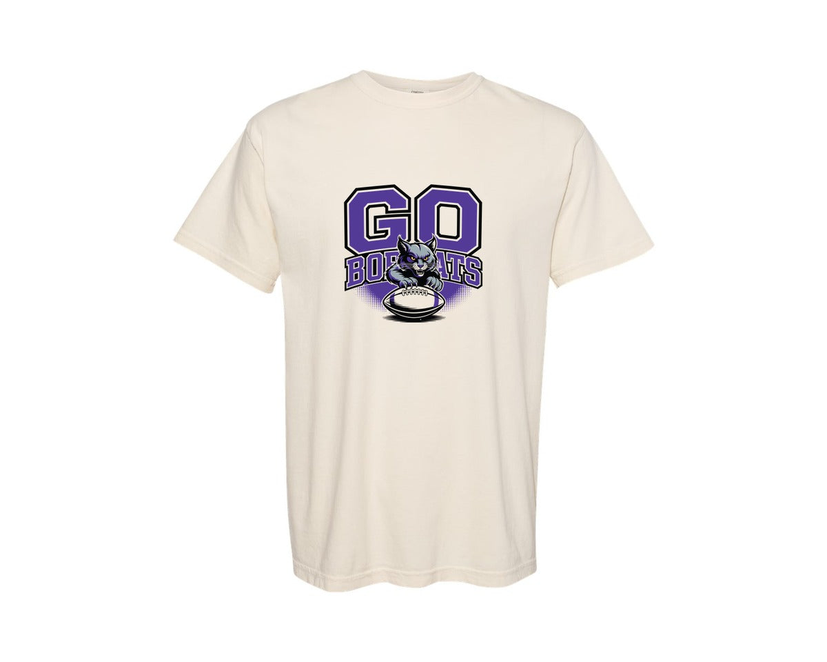 brand:Comfort Colors|color:Ivory|15 Bobcats Football Shirt Sports Graphic T-Shirt
