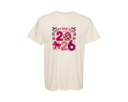 brand:Comfort Colors|color:Ivory|Happy New Year 2026 Pngcrochet Yarn 2 Graphic T-Shirt