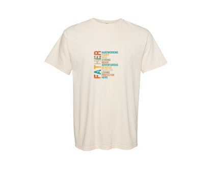 brand:Comfort Colors|color:Ivory|Father Hardworking Funny Father Graphic T-Shirt