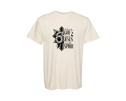 brand:Comfort Colors|color:Ivory|Blessed By God Loved By Jesus Graphic T-Shirt