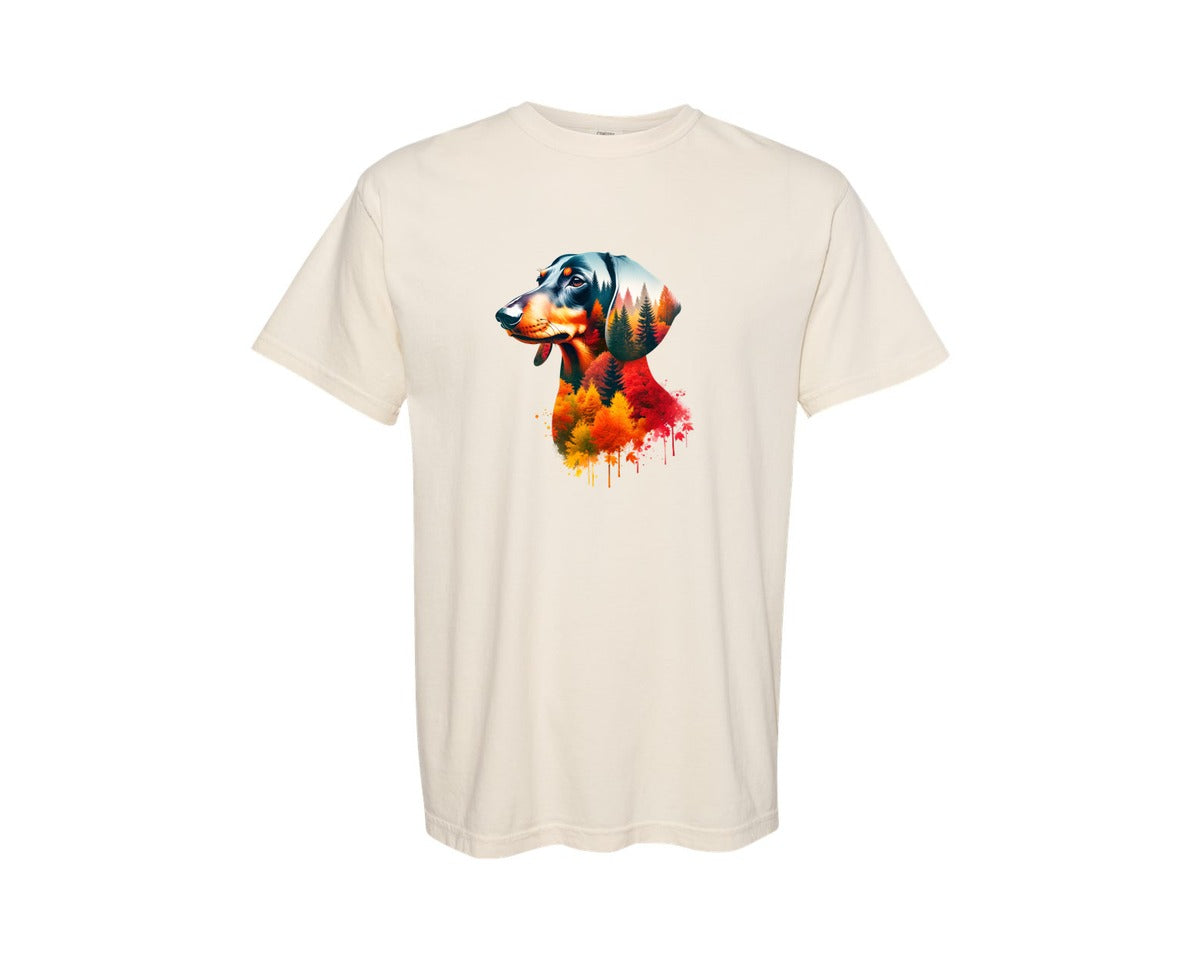 brand:Comfort Colors|color:Ivory|Autumn Fall Dachshund Sausage Dog Graphic T-Shirt