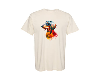 brand:Comfort Colors|color:Ivory|Autumn Fall Dachshund Sausage Dog Graphic T-Shirt