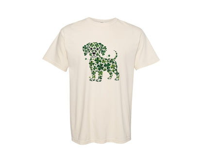 brand:Comfort Colors|color:Ivory|St Patricks Day Shamrock Bulldog Graphic T-Shirt