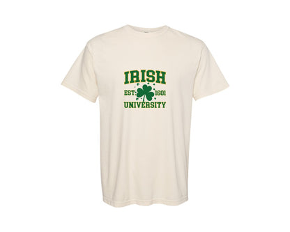 brand:Comfort Colors|color:Ivory|St Patricks Day Irish University Graphic T-Shirt