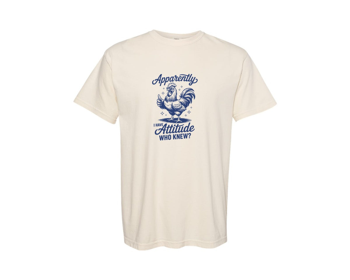brand:Comfort Colors|color:Ivory|Apparently I Have An Attitude T Shirt Graphic T-Shirt