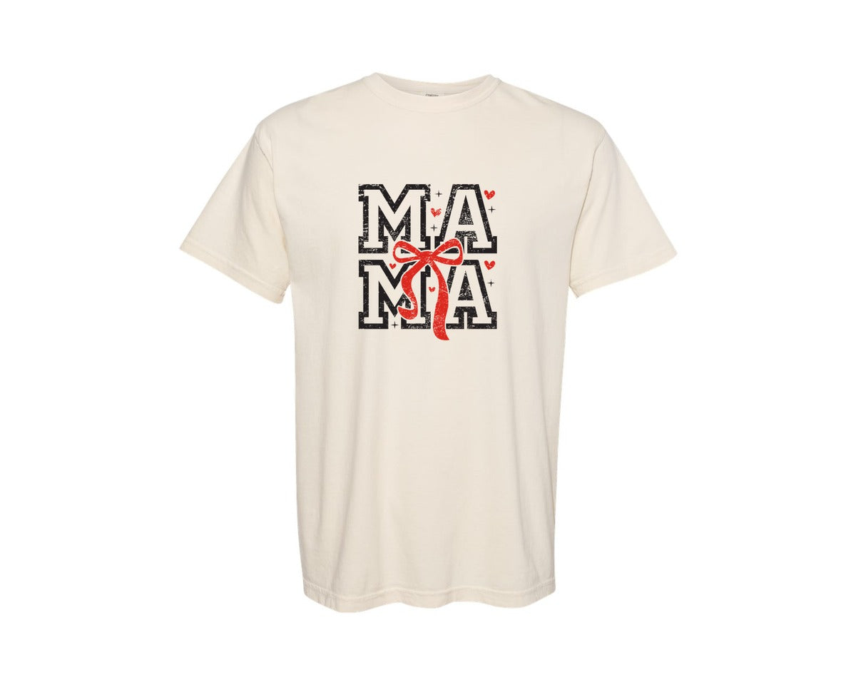 brand:Comfort Colors|color:Ivory|Mama Valentine Coquette Mama 2 Graphic T-Shirt