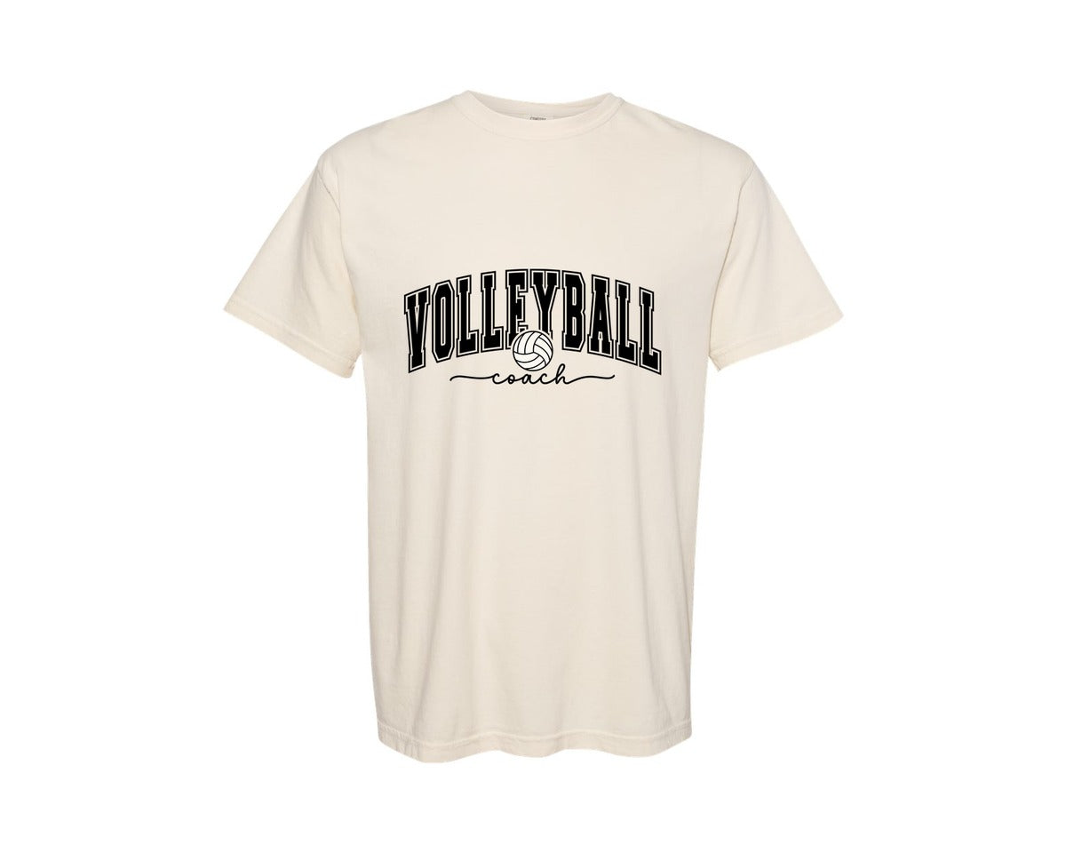 brand:Comfort Colors|color:Ivory|Volleyball Coach Volleyball Mom Graphic T-Shirt