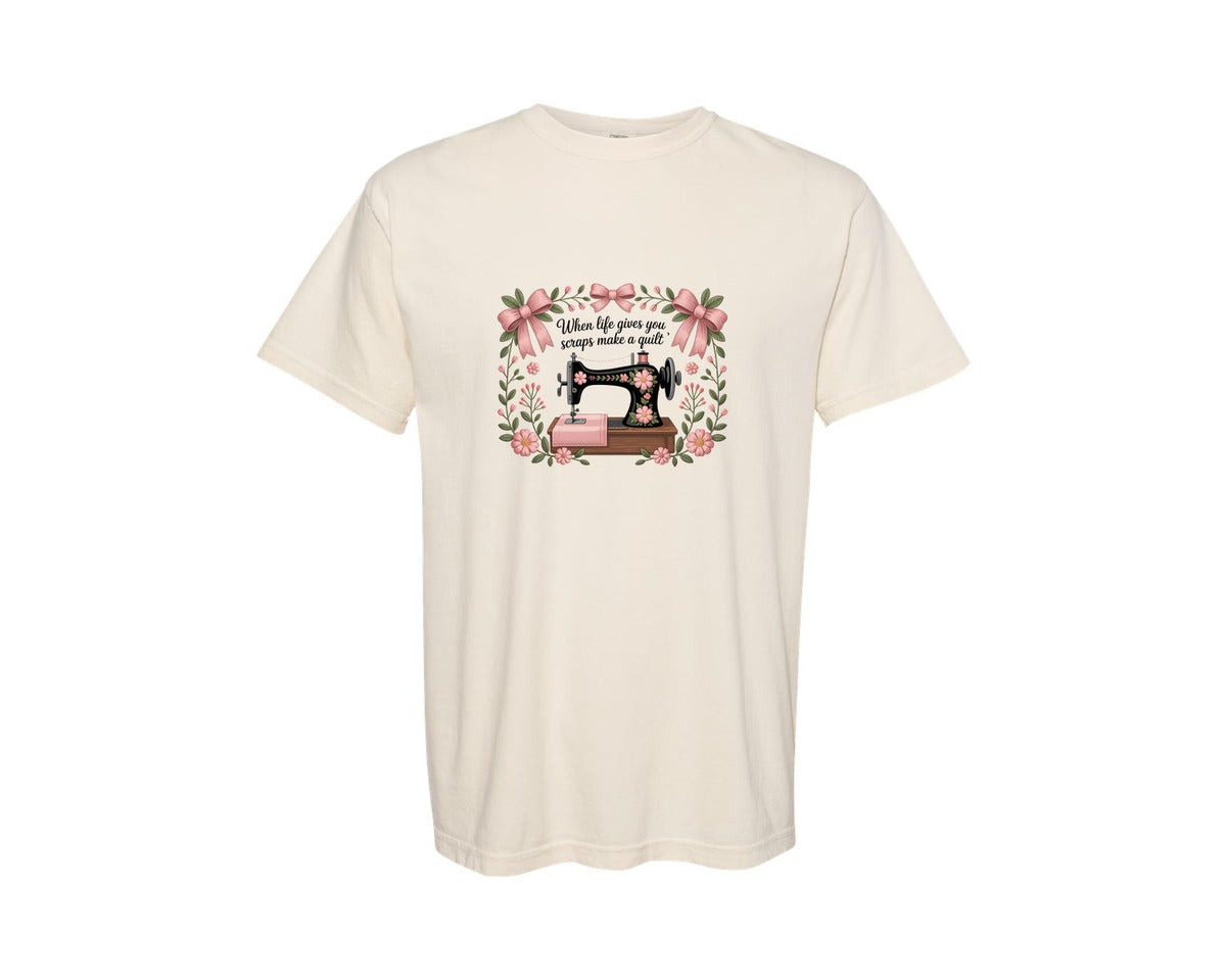 brand:Comfort Colors|color:Ivory|When Life Gives You Scraps Make A Quilt 42 Graphic T-Shirt