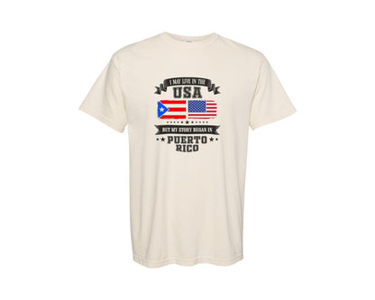 brand:Comfort Colors|color:Ivory|My Story Began In Puerto Rico Graphic T-Shirt