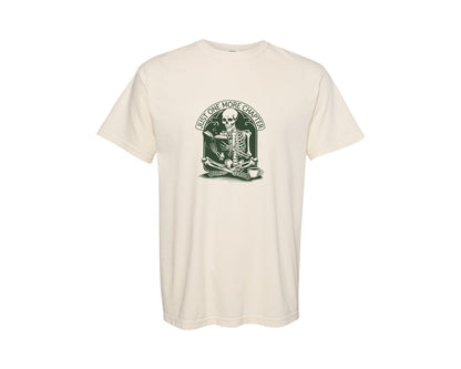 brand:Comfort Colors|color:Ivory|Just One More Chapter Skeleton Coffee 2 Graphic T-Shirt