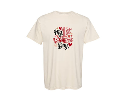 brand:Comfort Colors|color:Ivory|Yarn Crochet 1St Valentines Day Graphic T-Shirt