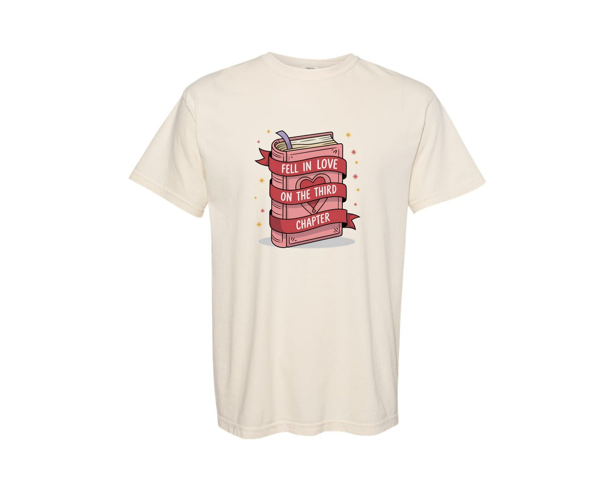 brand:Comfort Colors|color:Ivory|Romantic Book Love Chapter Art Graphic T-Shirt