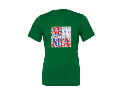 brand:Generic|color:Kelly|4Th Of July Mama Patriotic Mom Graphic T-Shirt
