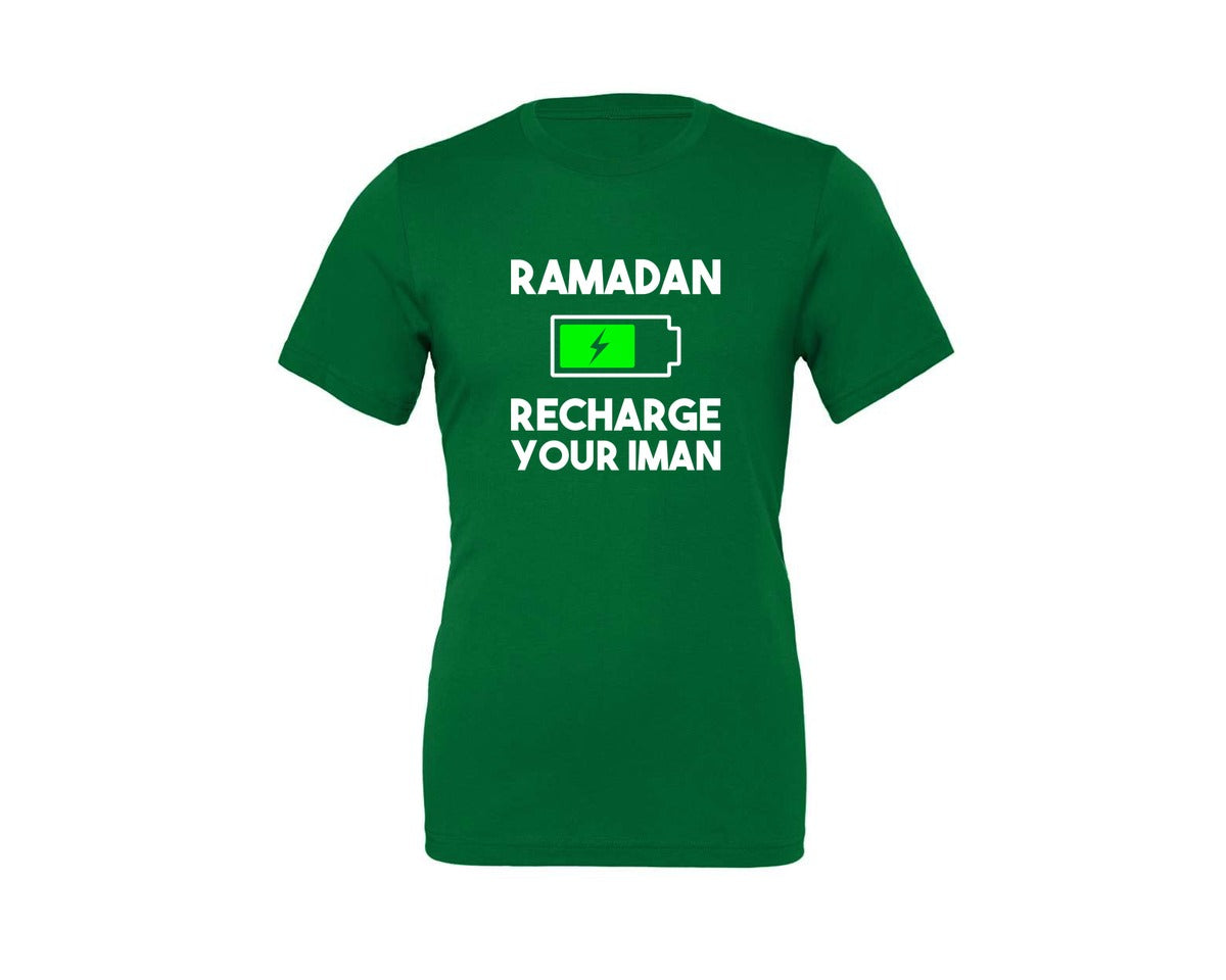 brand:Generic|color:Kelly|Ramadan Recharge Your Iman Muslim Motiv Graphic T-Shirt