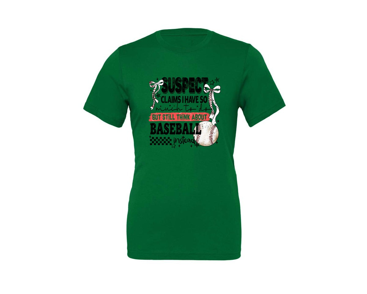 brand:Generic|color:Kelly|Baseball Bow Mom Quote Retro Distressed Graphic T-Shirt