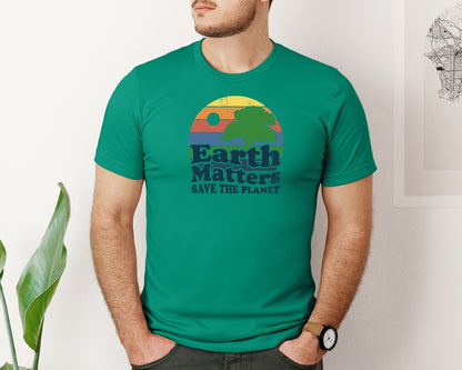 brand:Bella Canvas|color:Kelly|Earth Matters Save The Planet T Shirt Graphic T-Shirt