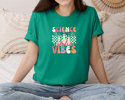 brand:Bella Canvas|color:Kelly|Groovy Science Vibes Chemistry T Shirt Graphic T-Shirt