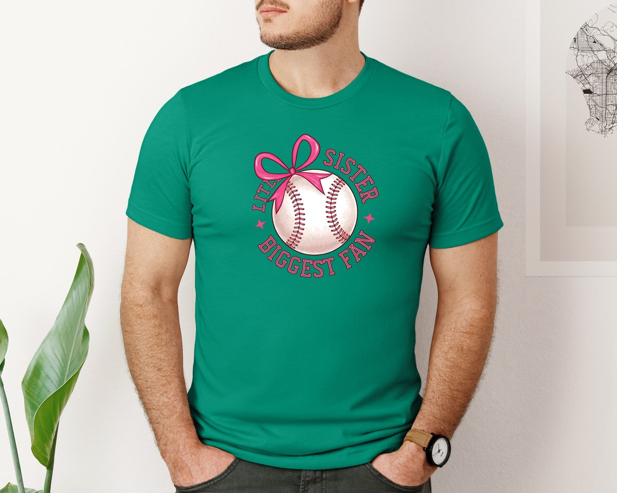 brand:Bella Canvas|color:Kelly|Baseball Sister Little Sister Graphic T-Shirt