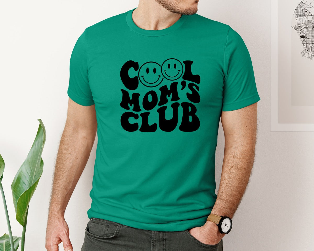 brand:Bella Canvas|color:Kelly|Cool Moms Club Wavy 2 Graphic T-Shirt