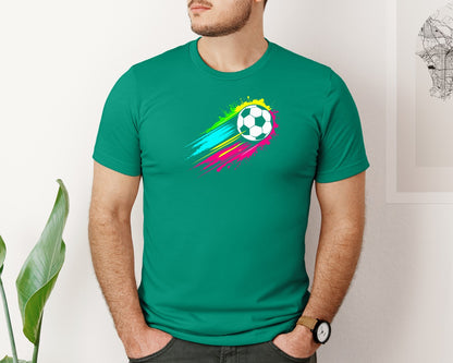 brand:Bella Canvas|color:Kelly|Colorful Tie Dye Soccer Ball T Shirt Graphic T-Shirt
