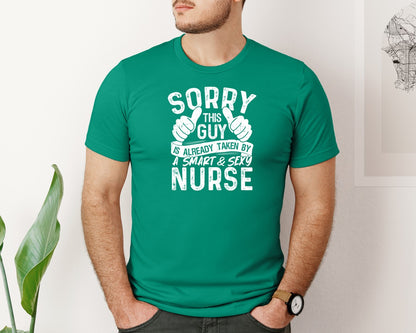 brand:Bella Canvas|color:Kelly|Sorry This Guy Is Career T Shirt Graphic T-Shirt