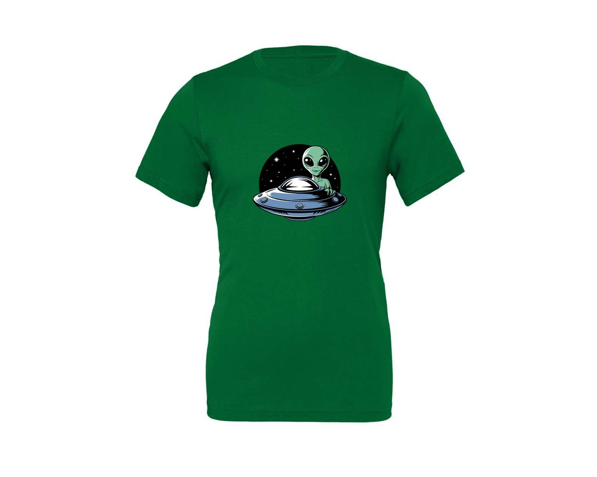 brand:Generic|color:Kelly|Retro Vintage Ufo Alien T Shirt Design 4 Graphic T-Shirt