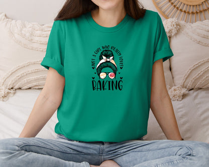brand:Bella Canvas|color:Kelly|Baking Girl Hair Bow Sunglasses Graphic T-Shirt